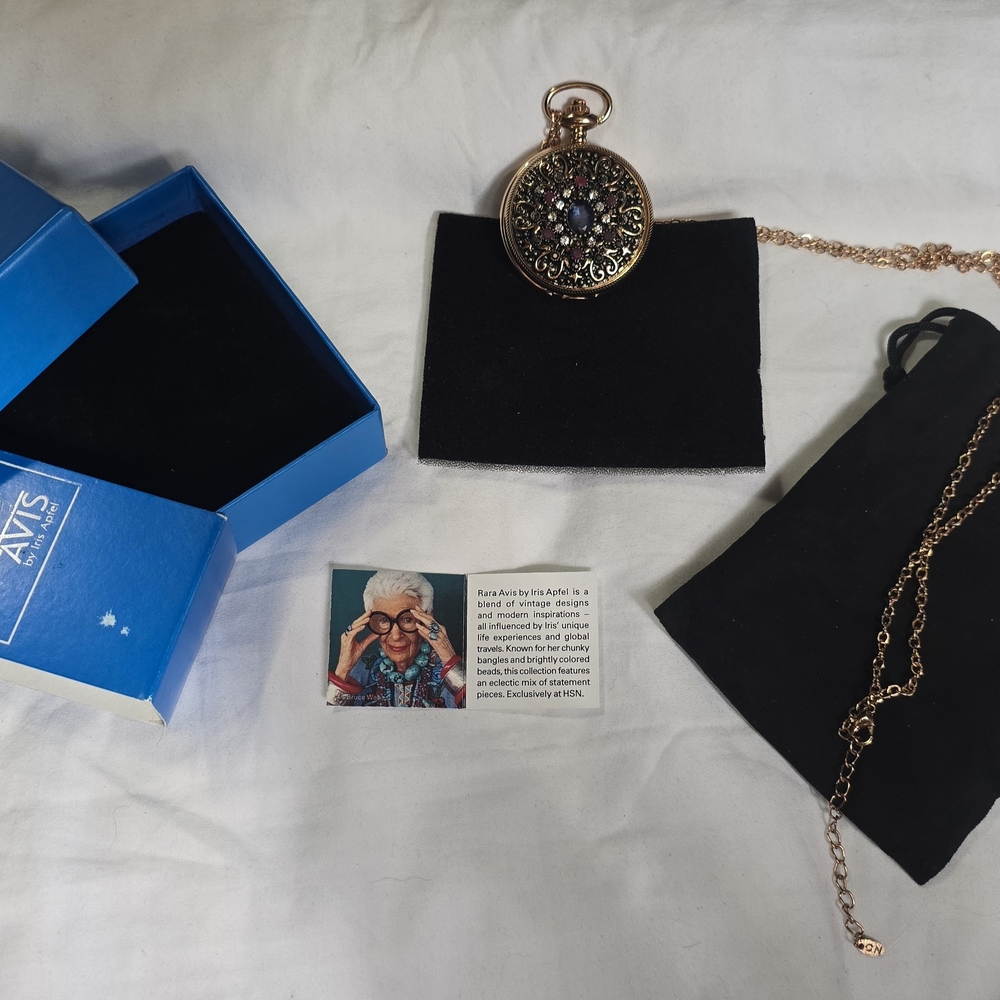Vintage Rara Avis By Iris Apfel Pocket Watch